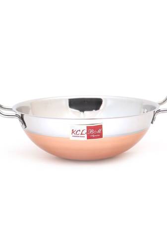 KCL Stainless Steel Copper Bottom Kadai Patti (Without Lid) Cookware - 1 Unit -Capacity 1500 ML - Diamater - 25Cm
