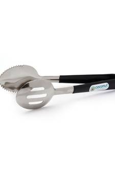 Coconut Line Pro 23 cm Salad Tongs - Stainless Steel with Anti Skid Nylon Grip