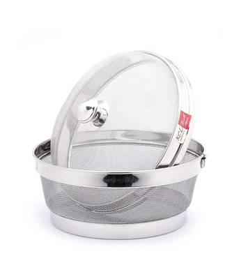 KCL Miska Stainless Steel Fruit & Vegetable Basket with Lid - 12 Inch Large 2