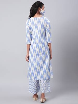 Blue printed cotton kurtas-and-kurtis 2