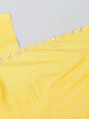 Yellow plain cotton ethnic-kurtis 4
