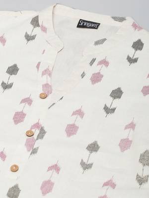 Cream printed cotton ethnic-kurtis 2