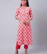 Pink printed viscose ethnic-kurtis
