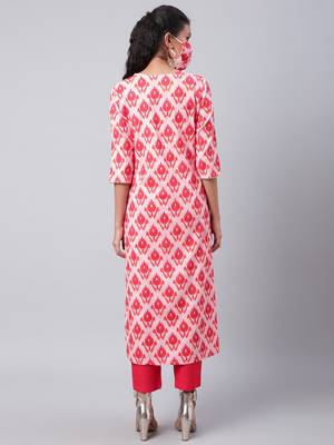 Pink printed viscose ethnic-kurtis 2