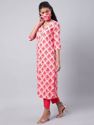 Pink printed viscose ethnic-kurtis 3