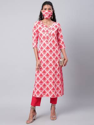 Pink printed viscose ethnic-kurtis 5