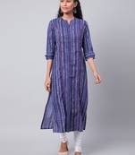 Blue printed cotton ethnic-kurtis