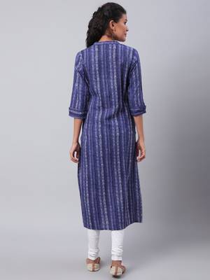 Blue printed cotton ethnic-kurtis 2