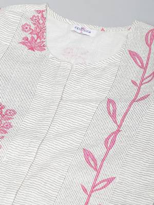 White printed cotton ethnic-kurtis 4