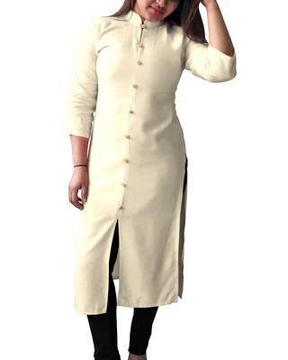 Off-white plain rayon kurtas-and-kurtis 1