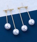 Gold Plated Designer Unique Stylist Pearl Drop Earring For Girls and Women Jewellery