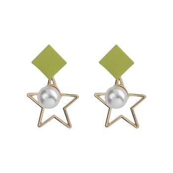 Unique Gold With Pearl Hanging Star Dangles Drop Earring For Girls And Women 4
