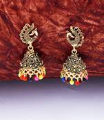 Lovely Multicolor Peacock Jhumki Earrings