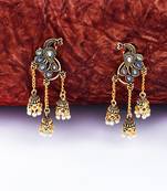 Stylish Multicolor Peacock  Tassel Jhumki Earrings