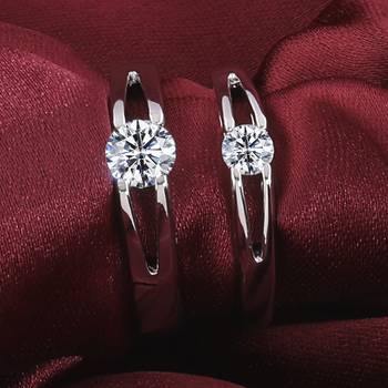 Adjustable Couple Rings Set for lovers Silver Plated Solitaire for Men and Women-2 pieces 2