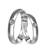 Adjustable Couple Rings Set for lovers Silver Plated Solitaire for Men and Women-2 pieces