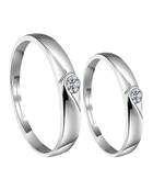 Adjustable Couple Rings Set for lovers Silver Plated Solitaire for Men and Women-2 pieces