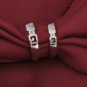 Adjustable Couple Rings Set for lovers Silver Plated Solitaire for Men and Women-2 pieces 2