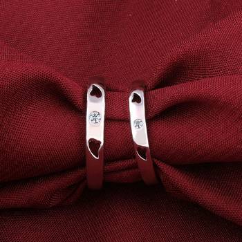 Adjustable Couple Rings Set for lovers Silver Plated Solitaire for Men and Women-2 pieces 2