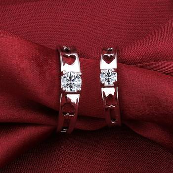 Adjustable Couple Rings Set for lovers Silver Plated Solitaire for Men and Women-2 pieces 2