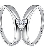Adjustable Couple Rings Set for lovers Silver Plated Solitaire for Men and Women-2 pieces