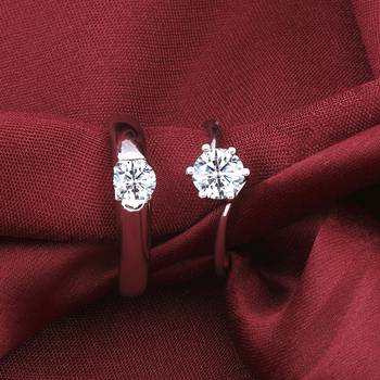Adjustable Couple Rings Set for lovers Silver Plated Solitaire for Men and Women-2 pieces 2