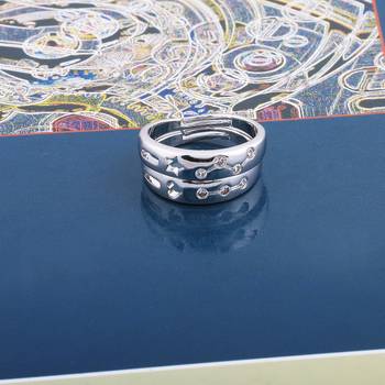 Adjustable Couple Rings Set for lovers Silver Plated Solitaire for Men and Women-2 pieces 3