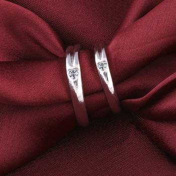 Silver Plated Adjustable Couple Rings Set for lovers Ring with 1 Piece Red Rose Gift Box  for Men and Women 3
