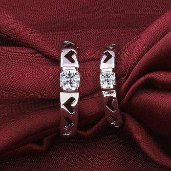 Silver Plated Adjustable Couple Rings Set for lovers Ring with 1 Piece Red Rose Gift Box  for Men and Women 3