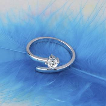 Silver Plated Stylish Solitaire Adjustable Ring For women Girls 1