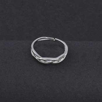 Silver Plated Stylish Solitaire Adjustable Ring For women Girls 2