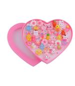Cute Cartoon Rings Set of 36 Finger Ring in Heart Shape Box for Girls Kids Assorted Designs