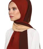 Women's Brown Color Islamic Wear Printed Scarf Hijab Dupatta