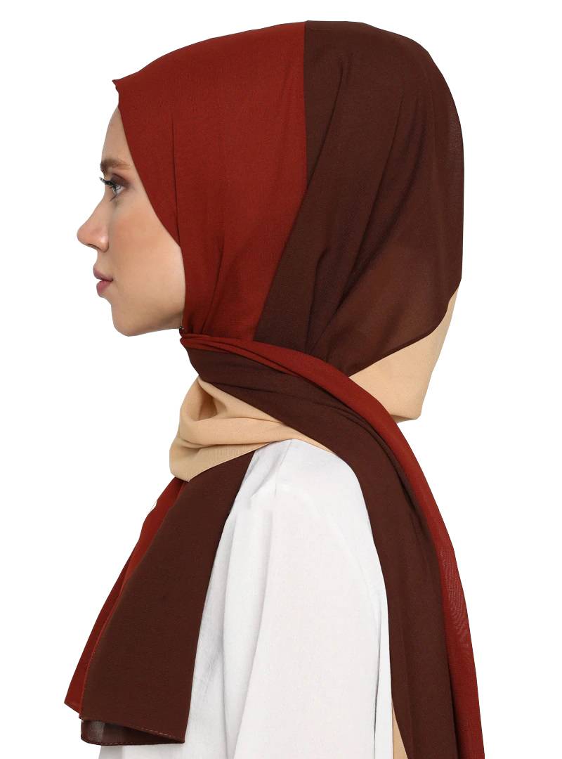 Women's Brown Color Islamic Wear Printed Scarf Hijab Dupatta