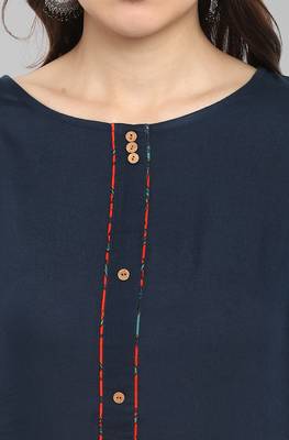 Navy-blue plain rayon salwar 4