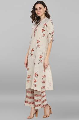 Cream printed cotton salwar 2