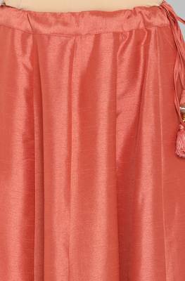 Peach printed silk stitched lehenga 3