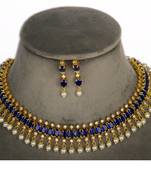 Blue Alloy Gold Plated Indian Bollywood Ethnic Imitation Jewellery Necklace