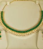 Green Alloy Gold Plated Indian Bollywood Ethnic Imitation Jewellery Necklace
