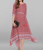 Janasya Multicolor printed rayon long kurtis