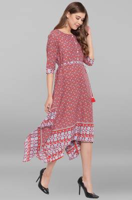 Janasya Multicolor printed rayon long kurtis 3