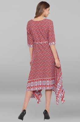 Janasya Multicolor printed rayon long kurtis 4