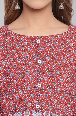 Janasya Multicolor printed rayon long kurtis 5