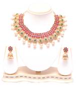 Green-marron wedding necklace set