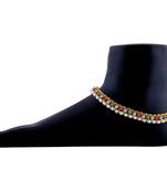 Multicolour stone studded payal anklets