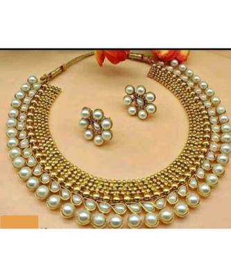 Pearl copper choker necklace set 1