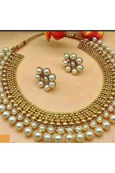 Pearl copper choker necklace set