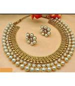 Pearl copper choker necklace set