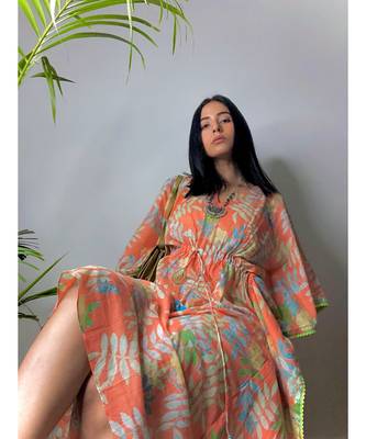 Orange Tropical Kaftan 2