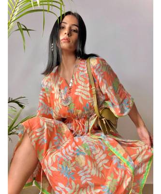 Orange Tropical Kaftan 3